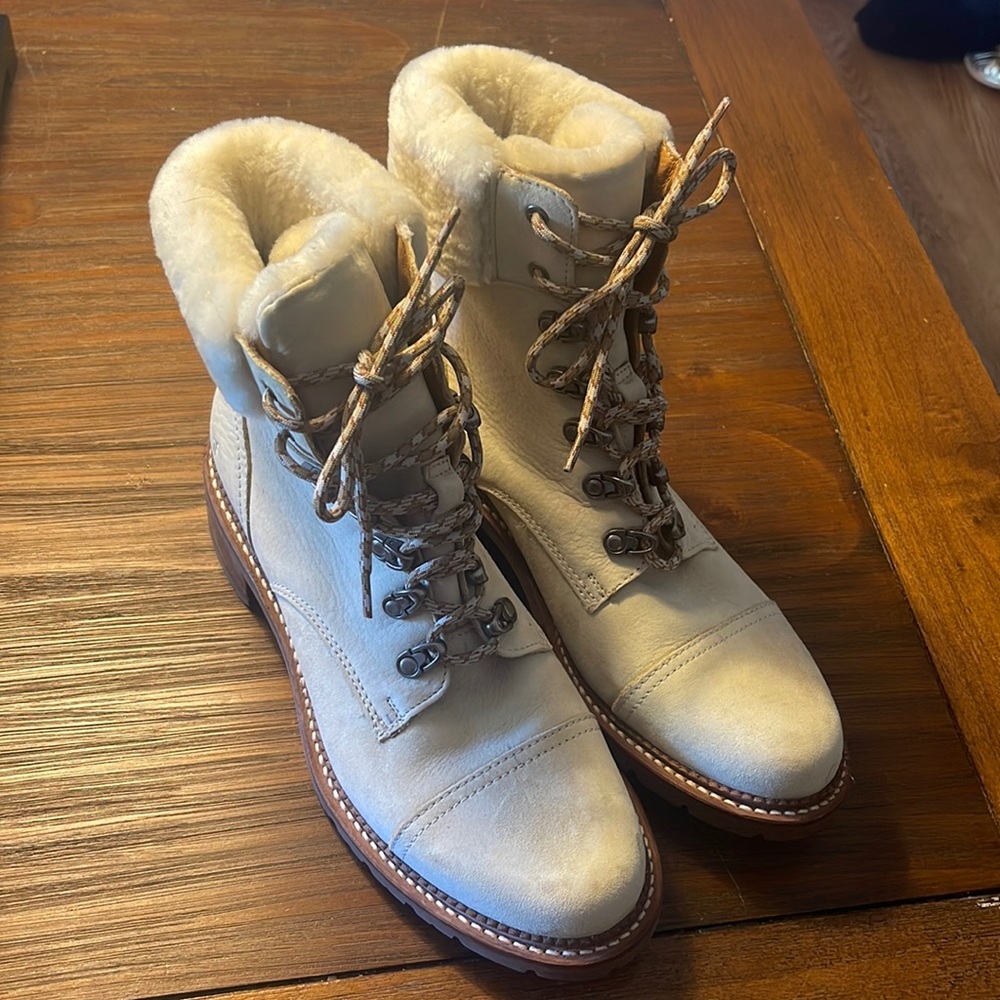 Leather and fur Frye boots, size 11 women’s. New without box